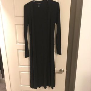 Black ribbed duster